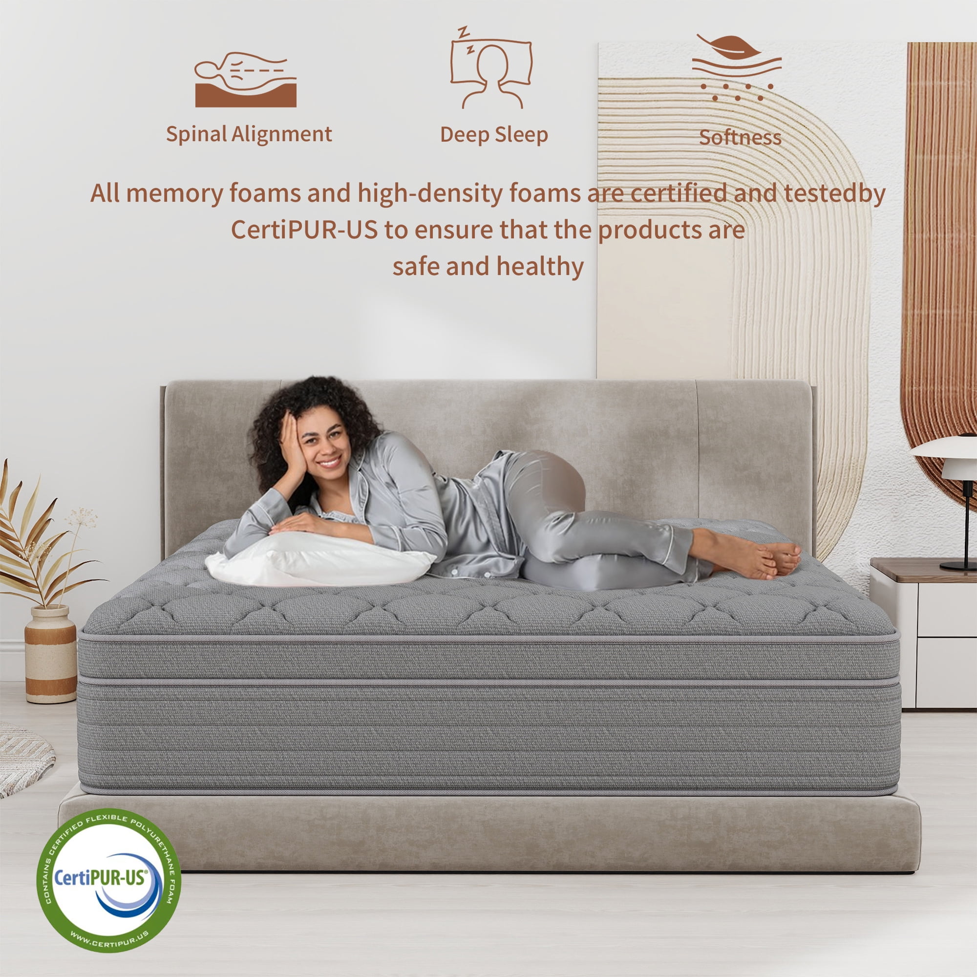 Yilicy Mattress 12 inch King Size, Gel Memory Foam Hybrid Mattress in a Box, Cozy Sleep