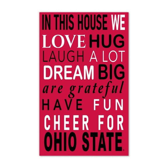 Ohio State Buckeyes 11" x 19" Briteline In This House Sign