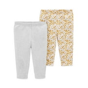 Carter's Child of Mine Baby Girls Gold Pant, 2-Pack, Preemie-12 Months