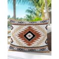 thumbnail image 6 of Outdoor Pillows Waterproof, Orange Beige Boho Bedding Throw Pillows with Insert for Couch Sofa Bed, Vintage Ethnic Tribal Southwestern 16x16 Inch Pillowcases Decorative Camping Patio Pillow Set of 1, 6 of 8
