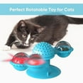 thumbnail image 3 of LIGHTSMAX Windmill Cat Toy Turntable Teasing Interactive Cat Toys for Indoor Cats with Suction Cup Scratching Tickle Cats Hair Brush Funny Kitten Toys with Catnip and Bells, 3 of 11