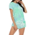 thumbnail image 6 of Aueoeo Womens Pajama Sets, Womens Pajamas Set Tie Dye Short Sleeve Tops and Shorts 2 Piece Loungewear Set Sleep Set Nightwear Sleepwear, 6 of 7