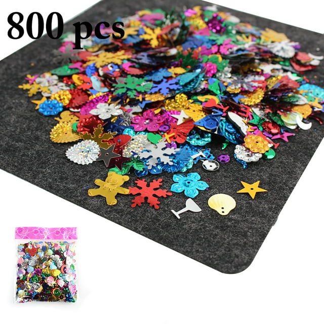800 Pcs Paillettes en Vrac Assorties Créatives DIY Tasse Polyvalente Paillettes Artisanat Paillettes
