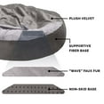 thumbnail image 3 of FurHaven Pet Products | Wave Faux Fur & Velvet Hooded Donut Pet Bed for Dogs & Cats - Dark Gray, Medium, 3 of 12