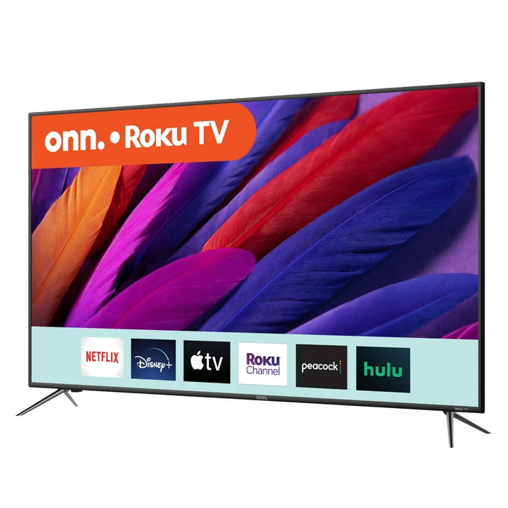 onn. 55” Class 4K UHD (2160P) LED Roku Smart Television HDR 4K UHD LED Roku TV delivers stunning picture quality and endless entertainment.