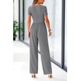 thumbnail image 2 of Mono Enterizo PRETTYGARDEN Mujer Cuello Cuadrado Pierna Ancha Gris Talla L, 2 of 8