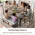 thumbnail image 5 of Legahome Dining Table Set for 6, Modern Industrial 6 Piece Dining Set with Storage Racks, Compact Kitchen Dining Room Set, Gray Table Top & Gray Chair, 5 of 9