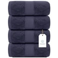 thumbnail image 6 of White Classic Luxury Navy Bath Towels Large Pack of 4, Hotel Quality Bathroom Towel 27 x 54 Set, Dark Blue Shower Cotton Towels 4 Pack, Large Thick Plush Bath Towels 700 Gsm For Body, Hair, Navy Blue, 6 of 9