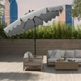 thumbnail image 3 of PetFurnish 9 FT Ruffled Patio Umbrella with Push Button Tilt, Crank, 8 Ribs, Outdoor Heavy-Duty Market Table Umbrella for Yard Garden Pool-Grey, 3 of 11