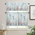 thumbnail image 2 of Kitchen Curtains Valance and Tiers 3 Piece Set, Ocean Nautical Marine Life Ocean Theme Coral Jellyfish Starfish Short Curtain Rod Pocket Tier Valance for Cafe Laundry Room Bathroom 36-Inch Tier Set, 2 of 6