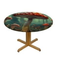 thumbnail image 3 of JEUXUS Red Mushroom Tablecloth Round Abstract Psychedelic Forest Print Colorful Mushroom Pattern Table Cloth Cover Indoor Outdoor for Dining for Home Party Picnic, 3 of 7
