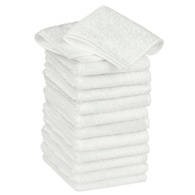 REGALWOVEN Paquete de 12 paños de cocina suaves y absorbentes toallas de plato blancas 7" x 9"