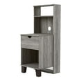 thumbnail image 3 of Furniture of America Armo 1-Drawer and 2-Shelf Wood Adult Nightstand, Vintage Gray Oak, 3 of 10