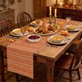 thumbnail image 2 of Red Orange Stripe Table Runner - 72 Inch Long Farmhouse Modern Minimalist Geometric Cotton and Linen Blended Dress Scarves Farmhouse Table Runner for Kitchen Dining, Coffee Table, 13" x 72", 2 of 8