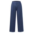 thumbnail image 4 of KAUOD Girls Wide Leg Straight Sweatpants Casual Elastic Waist Solid Soft Comfy Pants for Kids Summer Loose Fit Clothes, 4 of 5