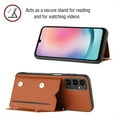 thumbnail image 3 of ELEHOLD for Samsung Galaxy A05S PU Leather Wallet Case with Card Holders Wrist Lanyard Handstrap Kickstand Function Shockproof Protective Wallet Cover for Samsung A05S,Brown, 3 of 7