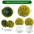 thumbnail image 7 of Towallmark 2 PCS 21.7'' Artificial Topiary Balls UV Protected, Flower Topiary Balls Decorative Balls for Indoor Outdoor Decor, Wedding Decoration, Yellow, 7 of 7
