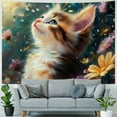 thumbnail image 4 of Patifu Cute Cat Tapestry Wall Hanging Unique Style Graphic Tapestries Home Wall Decor for Living Room Bedroom Apartment Farmhouse Dorm 40x30inch, 4 of 6