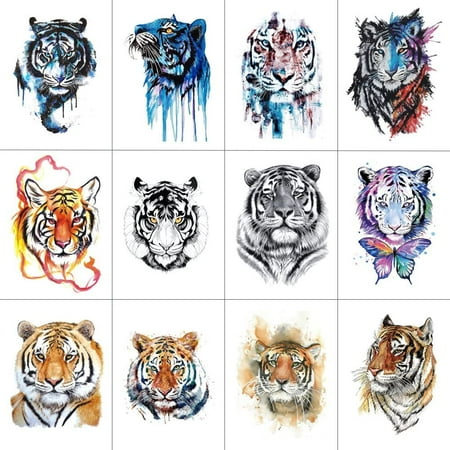 12 PCS/lot Tiger Temporary Tattoo Sticker for Women Men Fashion Body Art Adults Waterproof Hand Fake Tatoo W12-11 | Walmart Canada 12 PCS/lot Tiger Temporary Tattoo Sticker for Women Men Fashion Body Art Adults Waterproof Hand Fake Tatoo W12-11 | Walmart Canada