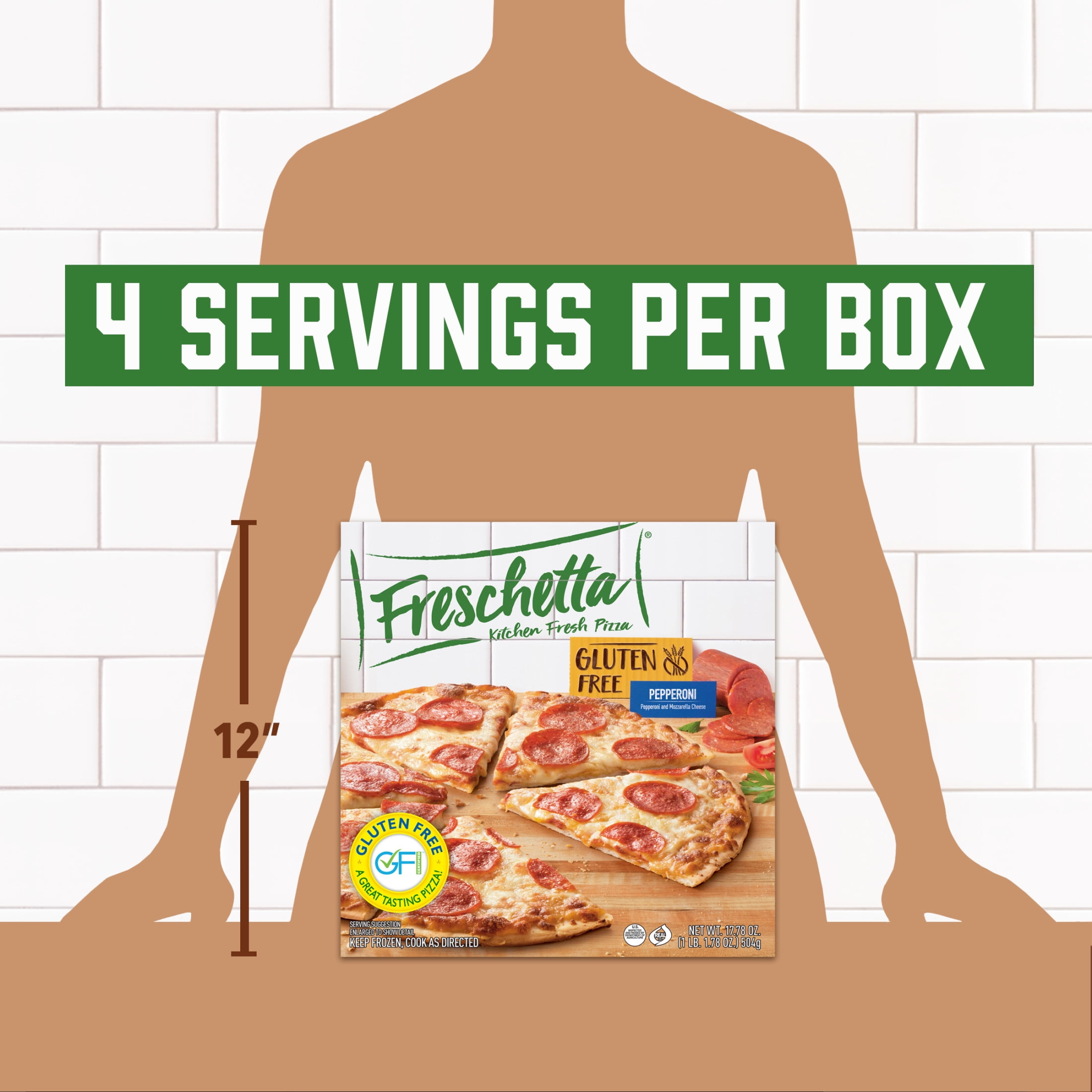 Freschetta Pepperoni Gluten Free Thin Crust Frozen Pizza, 17.78 oz