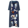 thumbnail image 2 of Robes pour Femmes Deux Pièces Impression Numérique 3D Mode Manches Courtes Robe Bleue G, 2 of 3