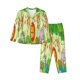 thumbnail image 1 of Balery African Animals in the Jungle Conjunto de Pijama con Estampado para Mujer, Conjunto de Dos Piezas con Manga Larga, Ropa de Dormir Suave con Bolsillos, Pijamas Cómodos-Large, 1 of 7
