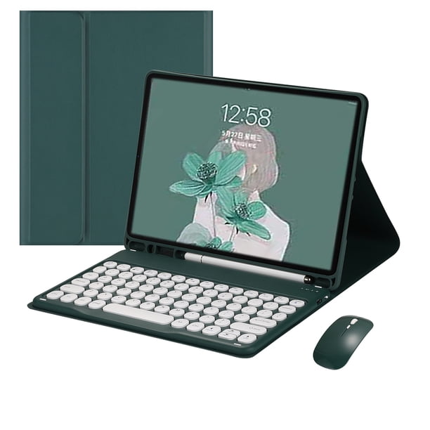Funda protectora con teclado Bluetooth para iPad 10.9 de 2024, tapa de tecla redonda táctil de 10,2 pulgadas, carcasa para tableta Apple de 10.000 generaciones