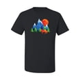 thumbnail image 2 of Neon Colorful California Bear Sunset Cali Redwoods | Mens Fashion Graphic T-Shirt, Black, Small, 2 of 4
