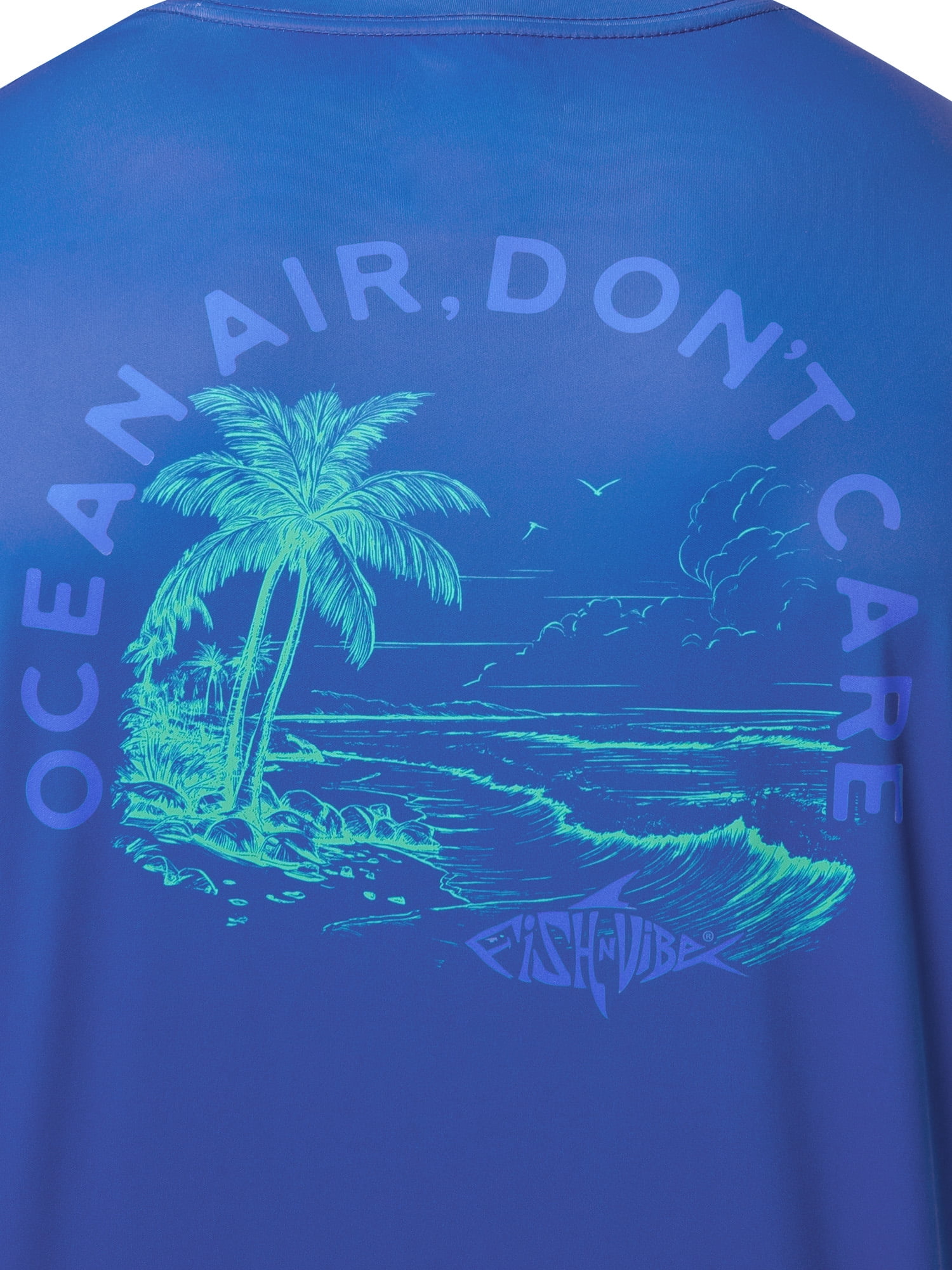 Fish N Vibe Men's Sublimated Long Sleeve Performance Tee, Nautical Blue/Fnv Ocean Air, XL