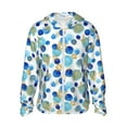 thumbnail image 2 of Lsque Golden Blue Snowflakes UPF 50+ Lightweight Sun Protection Men's Women's Long Sleeve Shirt, Hoodie Performance -Large, 2 of 9
