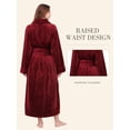thumbnail image 5 of LOFIR Womens Fleece Robe - Comfy Warm Plush Long Bathrobes for Women, Ladies Sleepwear (L/XL, Wine Red), 5 of 9