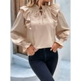 thumbnail image 5 of Women'S Long Sleeve Tops Dressy Casual V Neck Ruffle Tunic Chiffon Blouse Fall Trendy Work Shirts  XL, 5 of 8