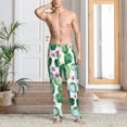 thumbnail image 5 of Uemuo Cactus Plants Pattern Men's Wide Leg Palazzo Lounge Pants with Pockets Light Weight Loose Comfy Casual Pajama Pants-Medium, 5 of 9