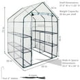thumbnail image 4 of Sunnydaze 4.5' x 4.5' x 6.5' Outdoor Portable Walk-In Greenhouse with 4 Shelves, Clear Cover, 4 of 10