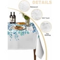 thumbnail image 2 of Teal Blue Eucalyptus Leaves Table Cloth, Spring Summer Botanical Floral Waterproof Tablecloth for Rectangle Tables, Reusable Washable Fabric Table Cover for Restaurant Kitchen Dining Tables 60"x84", 2 of 6