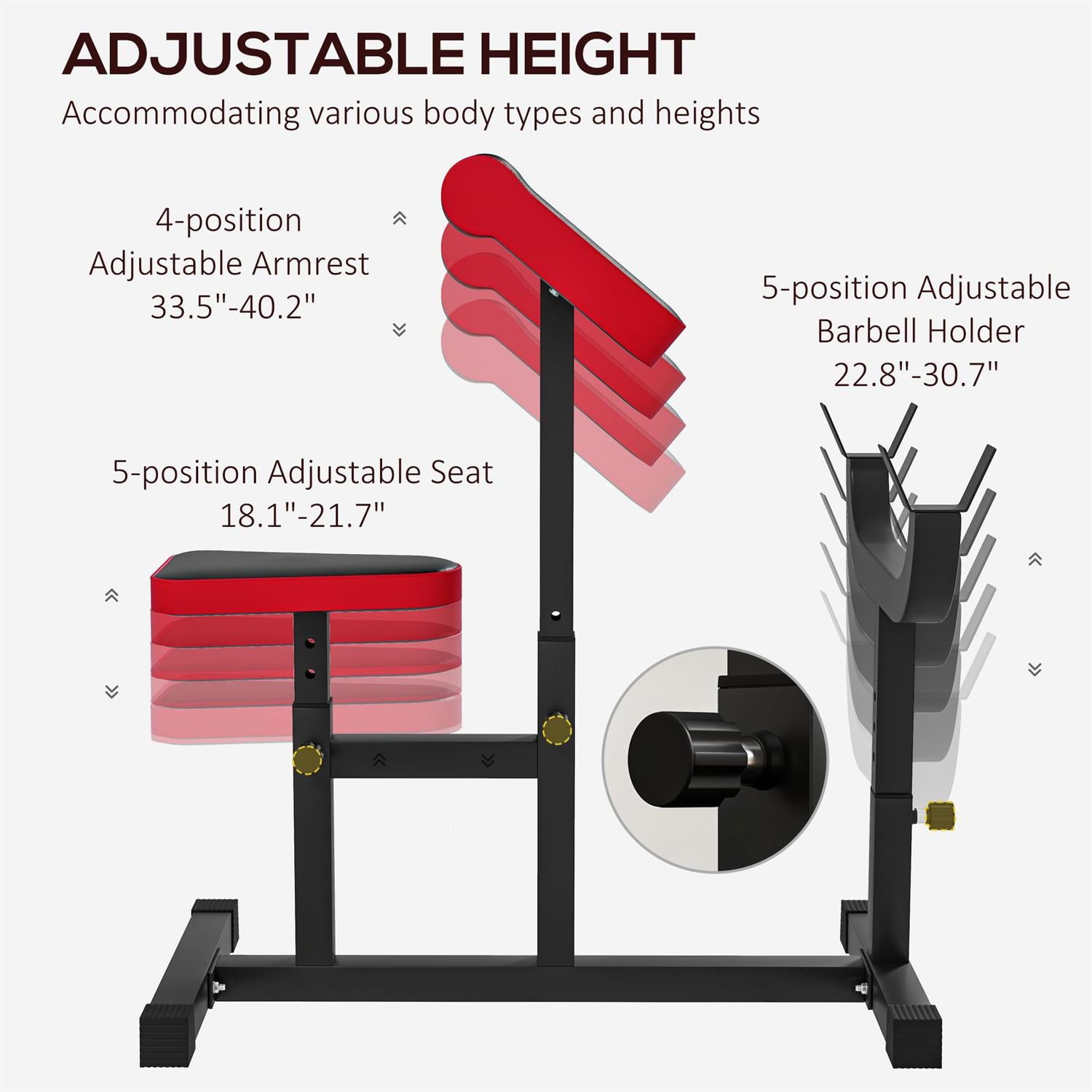 Demifill Preacher Curl Bench - Black, 265 LBS Capacity, Adjustable Seated Arm Isolated Barbell Dumbbell Bicep Strength Training Station
