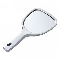 ACDANC 1pc Double Side Handheld Mirror Cosmetic Mirror Back 2X and 3X Magnification Round Mirror (Silver)