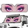 thumbnail image 2 of Uorisanigo Windshield Sun Shade for 2018-2025 Jeep Wrangler JL JLU & 2020-2025 Jeep Gladiator - Beauty Eyes Print Windshield Cover Sunshade for Wrangler Front Window Sun Visor Block UV Rays, 2 of 7