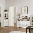 thumbnail image 3 of 51" Farmhouse Buffet Sideboard Cabinet with Storage, White Kitchen Storage Pantry Cabinet with Drawers, Wood Cupboard Hutch, Coffee Bar Station Table for Kitchen, Living Room, Dining Room, 3 of 17