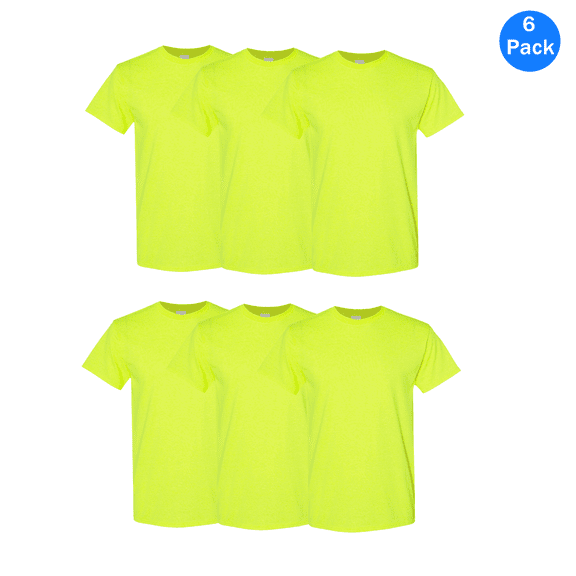 Gildan Hi Visibility workwear, Men's Safety T-shirt, 50/50 cotton/polyester, Safety Green, S