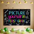 thumbnail image 6 of Colorful Chalk Style Picture Yourself in First Grade Banner Backdrop Decorations Party Supplies Photography Props Classroom Decor Graduation Party Backdrop, 6 of 8