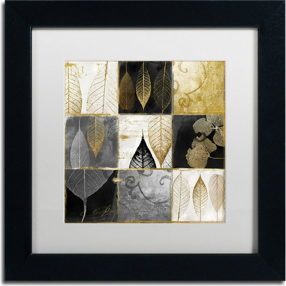 Trademark Fine Art "Fallen Gold III" Canvas Art by Color Bakery, White Matte, Black Frame