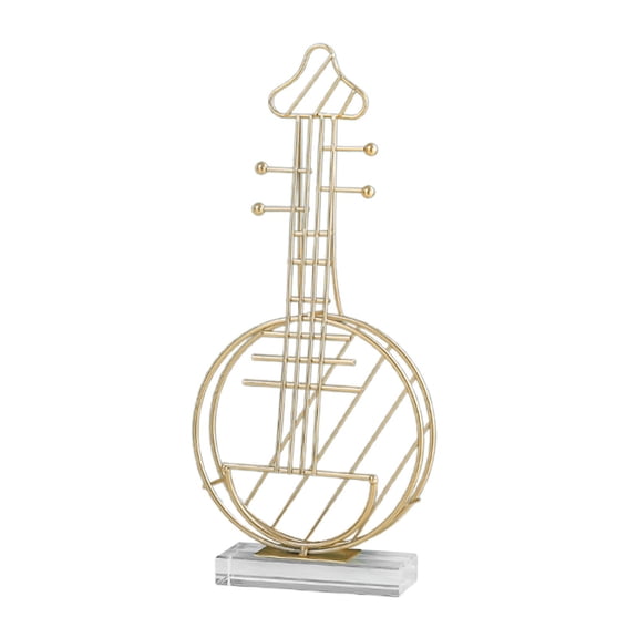 3 Instrument Statue Sculpture Figurine Collection Indoor Modern Gold Miniature for Home Living Room Desk Decor - Small Size Lute