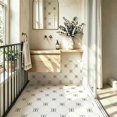 thumbnail image 5 of 10 Pcs Minimalist Four-Leaf Dot Pattern Peel and Stick Floor Tiles, 12x12 In Covers 10 Sq.Ft, Self-Adhesive DIY Vinyl Flooring, Removable Waterproof, Ideal for Kitchen, Bathroom, Bedroom, Home Walls, 5 of 8