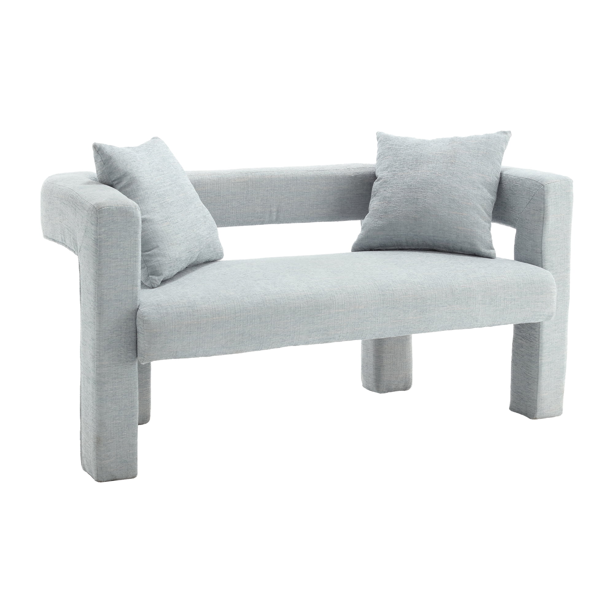 MAYEERTY Modern Chenille Loveseat Sofa , Comfy Upholstered 2-Seater Sofa, Small Loveseat Accent Couch for Living Bedroom Leisure Areas (Mint Green)