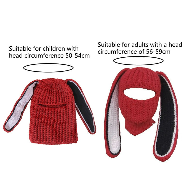 Fusipu Balaclava Hat Long Bunny Ears Comfortable Windproof Fusipu Balaclava Hat Long Bunny Ears Comfortable Windproof