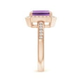 thumbnail image 3 of ANGARA Natural Emerald-Cut 2.2 ct Amethyst Engagement Ring with Diamond Halo in 14K Rose Gold for Women (Size-9x7mm) | February Birthstone, Anniversary, Jewelry Gift for Women | Natural Amethyst Ring, 3 of 8