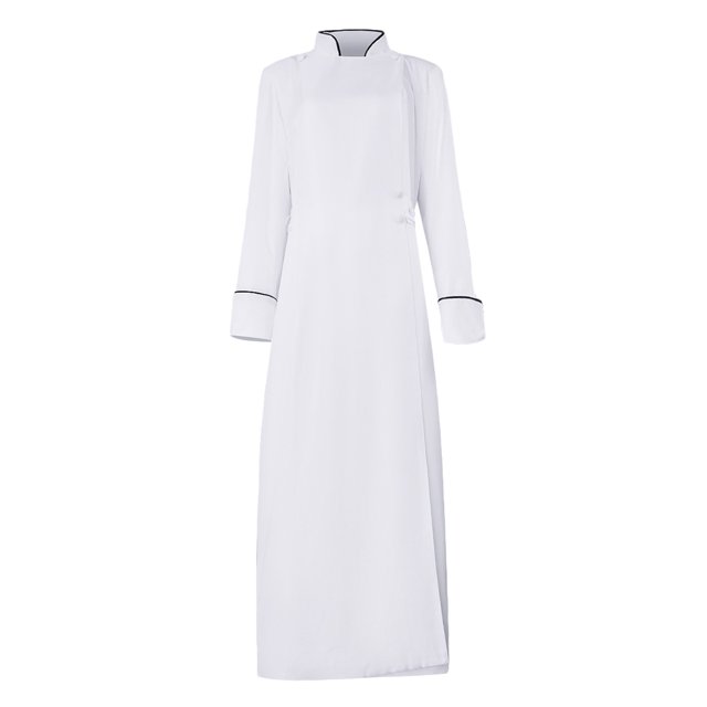 Bata de uniforme de sacerdote de manga larga de Halloween para mujer, disfraz de Cosplay para escenario, abrigo, chaqueta informal de manga larga sin capucha Fridja hkj350