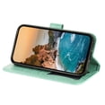 thumbnail image 4 of For Samsung Galaxy A55 5G 6.6" Seven Petal Flower Embossed Strong Magnetic Attachment/Closure, Card Slots/Pocket, PU Leather Flip Wallet Case With Hanging Rope,Green,For Galaxy A55 (5G), 4 of 8