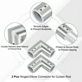 thumbnail image 3 of Conector de Varilla de Cortina de Esquina Uxcell, 2 Pcs Conector de Varilla de Cortina de 90° para Varilla de 1", Plata, 3 of 5